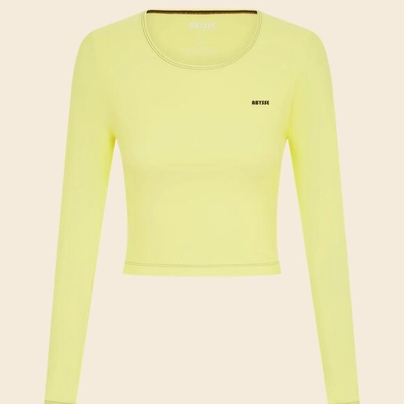 new FREE PEOPLE ABYSSE crop long sleeve rashie rashguard m medium - Picture 2 of 3